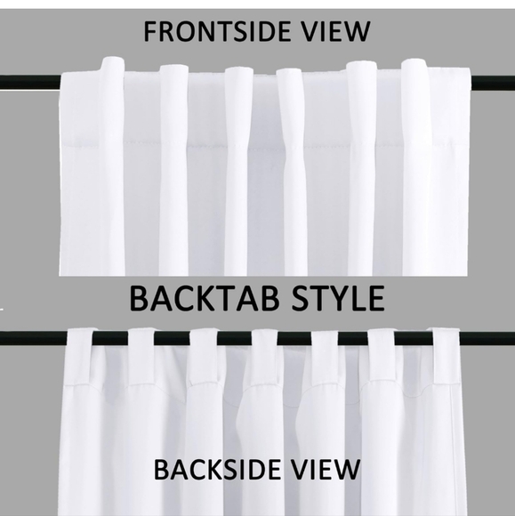 Turquoize White Curtains 84 Inch Long - Picture 2 of 5